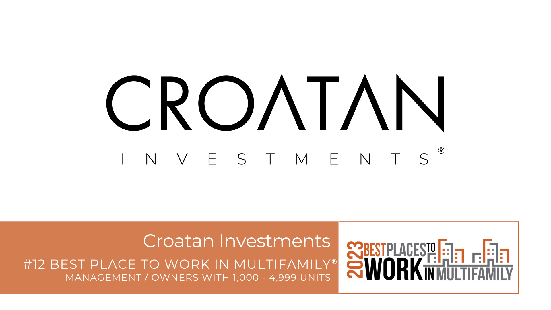 Multifamily Leadership Recognizes Croatan Investments as an Official Best Place to Work Multifamily®